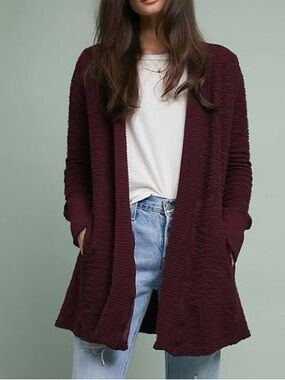 T.La for Anthropologie "Almandine" Textured Cardigan
